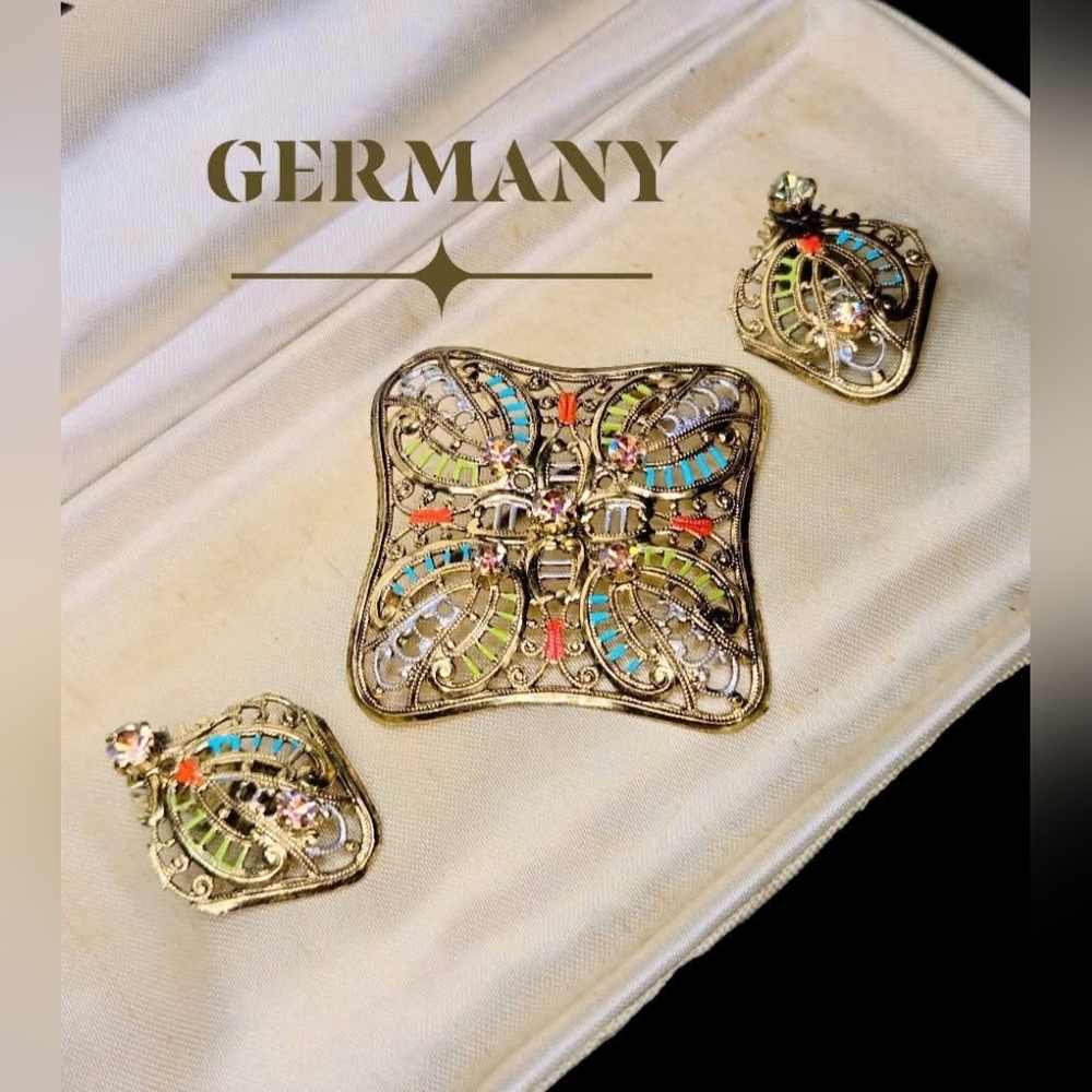 Germany Filigree and Rhinestone Demi